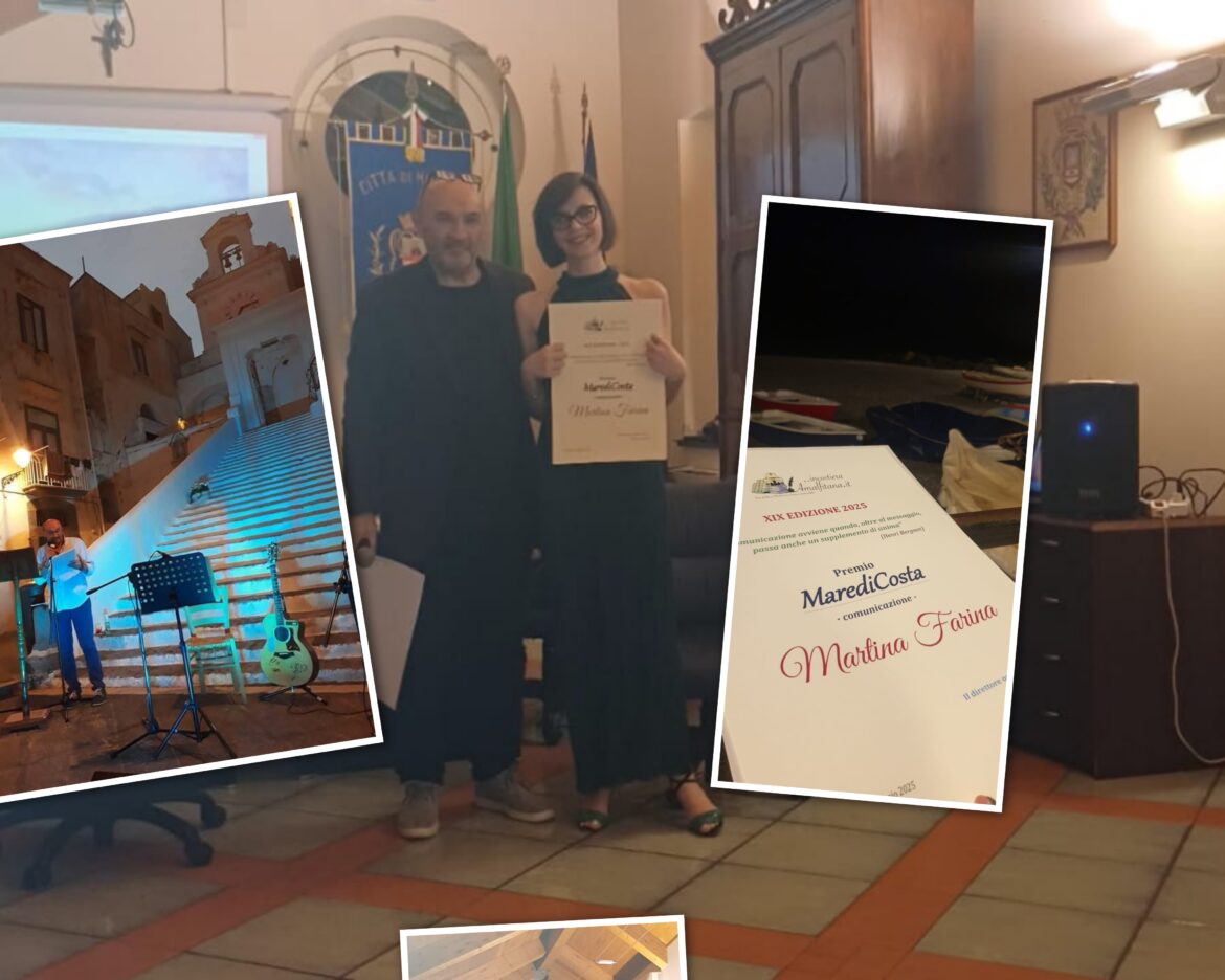 Martina Farina premiata a Minori per il suo impegno nella comunicazione: la giornalista cavese tra i protagonisti della 19ª edizione di ..incostieraamalfitana.it – la soddisfazione di Radio Città 105