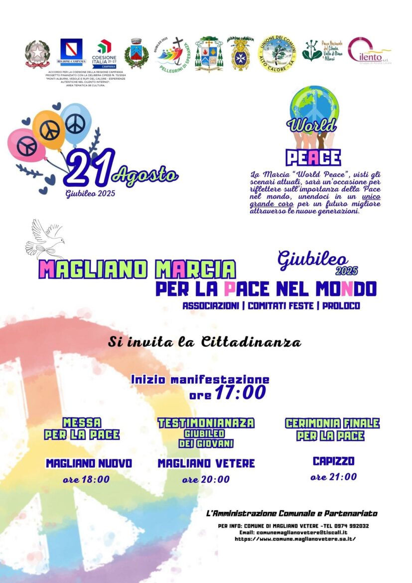 “Magliano in marcia per la Pace nel mondo” (World Peace) “Giubileo 2025”